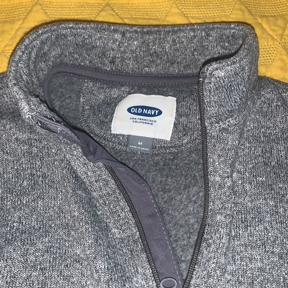 Old Navy Men’s Sweater-Knit 1/4-Zip Pullover Grey Size M - Picture 3 of 7